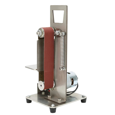 Jauarta Mini Belt Sander With Aluminum Alloy Body, compact design for polishing and grinding metal, wood, and plastic.