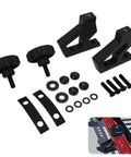 High Lift Jack Hood Mounting Bracket Kit For Jeep Wrangler JK 2007 To 2018, includes mount brackets, hardware, anti vibration washers