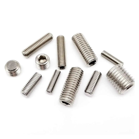 Stainless Steel Hex Socket Set Screws Kit M2.5 M2 M3 M4 M5 M6 M8 DIN 913 Flat Point Grub Screws 304 A2 70 Grade 50 Pieces Each For All Your Mechanical Fastening Indoor Outdoor Projects