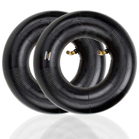 9X3.50-4 and 2.80-4 2.50-4 beefed up heavy duty inner tubes with bent valve stem for hand trucks, utility carts, lawn mowers, 2 pack