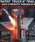 Red High-Strength Threadlocker For Large Fasteners Permanent Lock Anaerobic Formula That Withstands Vibration And Solvents 1.70 Oz