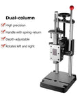Versatile Manual Arbor Press And Premium Leather Hole Puncher with dual-column design and depth-adjustable features for precision work.