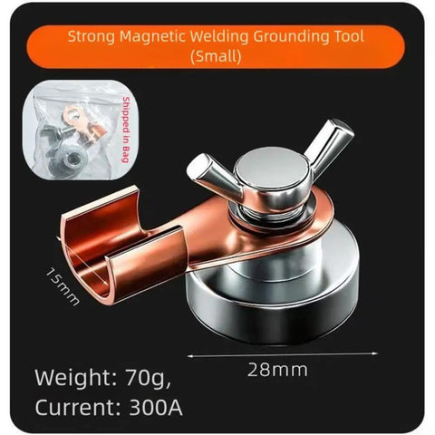 Premium Heavy-Duty Grounding Magnetic Clamp Set For Welding Jobs Includes Two Giant Sizes Plus One Small One, small magnetic welding clamp, 28mm, 300A.