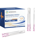 Slick 100 Pack 18 Gauge 1 Inch Stainless Steel Syringe Needles Featuring Tight Luer Lock Seal Individually Wrapped For Lab Tasks And Refilling Liquids Built Tough