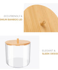 Clear Coffee Pod Holder With Bamboo Lid 80 Ounce K Cup Organizer showing eco-friendly bamboo lid and sleek design