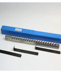 Push Type Keyway Broach Set 16mm and 18mm High Speed Steel Cutting Tool for CNC Router and Lathe includes broach and guides.