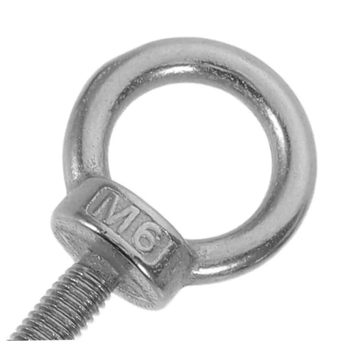 Extended Length M6 Stainless Steel Eye Bolts With Closed Ring And Through Hole For Deep Anchoring, Weatherproof And Wear Resistant, close-up