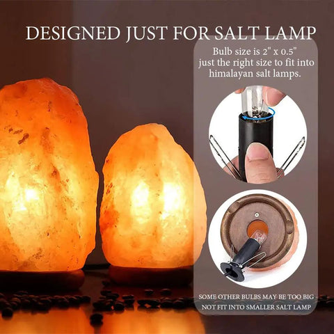 Six Pack E12 Candelabra Base 15W Incandescent Bulbs For Himalayan Salt Lamps And Plug In Night Lights Dimmable Brightness Two Point Zero By Zero Point Seven Inch Size Ideal Replacement Bulbs with bulb fitting in Himalayan salt lamp