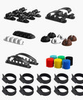 34 Piece Cord Management Organizer Kit With Reusable Cable Ties And Self Adhesive Clips For Desk Computer TV And Home Office
