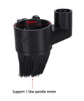 65mm CNC Dust Shoe, black plastic with brush, compatible with 1.5KW spindle motor and 52mm engravers
