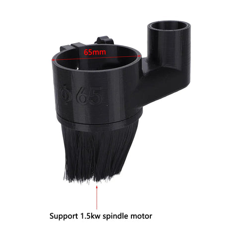 CNC Router Dust Shoe With 65 Mm Brush Cleaner For 1500w Spindle Motor, 65mm size with durable bristles for efficient sawdust removal.