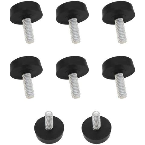 Eight Piece Adjustable Furniture Leveling Feet Set For Tables And Chairs With M6 Screws Black Table Leg Extenders 16mm Screw Length DIY Friendly Easy Install For Home Office School And Restaurant