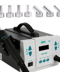 Hot Air Rework Station 1000W With 7 Nozzles, LCD Display, And Channel Control For Precise PCB Repair And Desoldering
