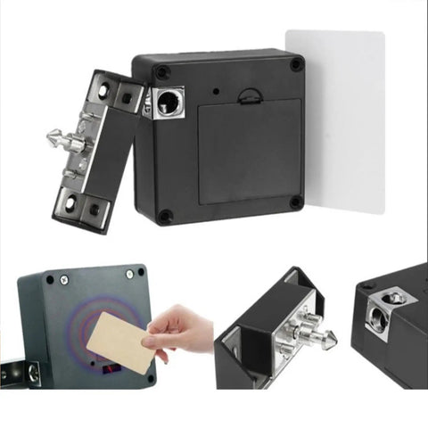 Seamless NFC Electronic Drawer Lock With Discreet Invisible Cabinet Mount for easy pantry access with a card.