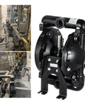 Tough As Nails Air Operated Double Diaphragm Pump Aluminum Body Nitrile Diaphragms in industrial setting, showing 1 inch inlet outlet.