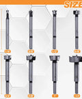 8 Piece Forstner Bit Set Kickass Heat Treated Carbon Steel Drill Bits For Wood 1/4 To 1 3/8 Inch showing various sizes from 1/4 to 1-3/8 inch.