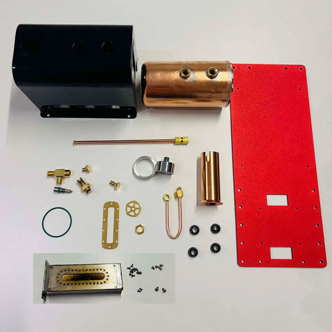 Mini Live Steam Engine Kit With Copper Boiler Reversible Reciprocating Single Cylinder CNC Machined Parts layout