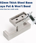 Double Towel Hook Set In Brushed Nickel Built Tough SUS304 Stainless Steel with 2.02mm thick base measured by caliper.