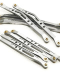 Eight Piece Lower And Upper Suspension Link Rod Linkage Set For 1 To 10 Scale RC Wraith 90018 Made From Aluminum Alloy For Durable Off Road Performance With Smooth Suspension And Reduced Friction On Rough Terrain, aluminum RC crawler links