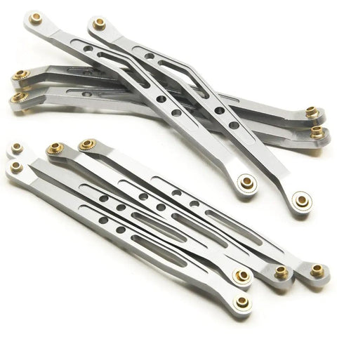 Eight Piece Lower And Upper Suspension Link Rod Linkage Set For 1 To 10 Scale RC Wraith 90018 Made From Aluminum Alloy For Durable Off Road Performance With Smooth Suspension And Reduced Friction On Rough Terrain, aluminum RC crawler links