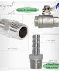 1/2 inch NPT stainless bulkhead valve for home brew equipment