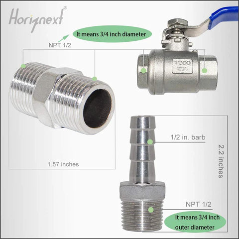 1/2 inch NPT stainless bulkhead valve for home brew equipment