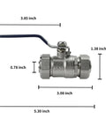 Rock Solid Heavy Duty Brass Ball Valve With Double Three Quarter Inch O Ring Sealed Shut Off Fittings For MaxLine