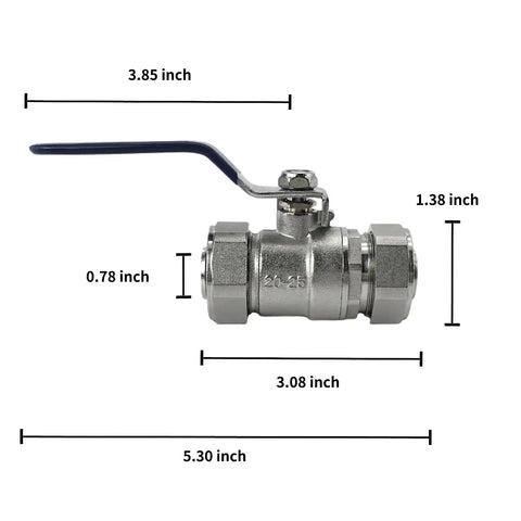 Rock Solid Heavy Duty Brass Ball Valve With Double Three Quarter Inch O Ring Sealed Shut Off Fittings For MaxLine