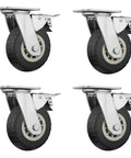 Heavy Duty 8 Inch Caster Wheels With Locking Brake And Silent Rubber Tread for moving furniture, featuring sturdy metal and rubber designs.