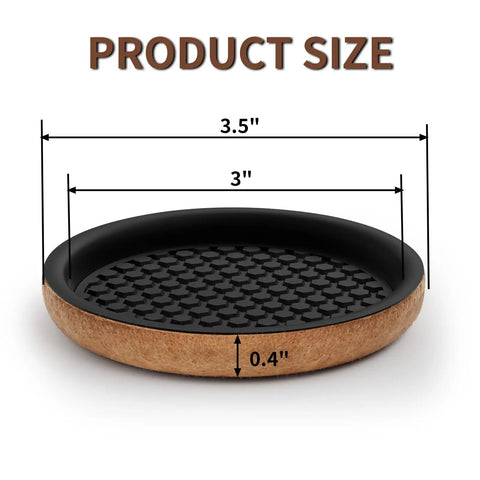 Round 3 Point 5 Inch Felt Furniture Sliders Set 12 Pcs Upgraded Groove Design Reusable Moving Pads For Heavy Beds And Couches