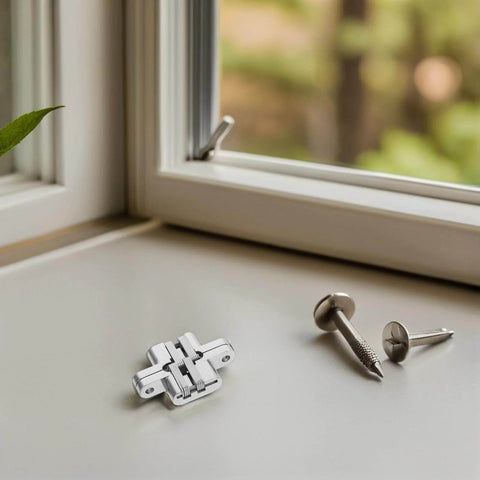 Tiny 43mm Zinc Alloy Concealed Door Hinges 4 Pack For Jewelry Boxes And Small Cabinets, Hidden Cross Folding Hardware With 180 Degree Opening