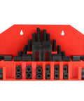 Beefy T Slot Clamp Kit For Lathe And CNC Machines Heavy Duty Machined Tool Set with red storage box