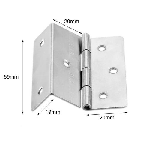 4 Pack 59mm Silver Cabinet Door Hinges For Furniture And Luggage Boxes, Heavy Duty Six Hole Tri Fold Decorative Hardware