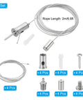 Ceiling Hanging Wire Cable Kit 2m 6.6ft 4 Pack Adjustable Light Suspension Kit For Pendant Lights Panel Mounts Chrome Finish