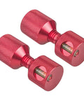 Awesome 4Pcs Two Hole Aluminum Flange Alignment Pins With Built-In Bubble Level For Rock Solid Stable Mechanical Flange Assembly And Install Work Red Black, two red aluminum pins with bubble levels.