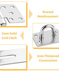 2 Pack 5 Inch Stainless Steel Door Hasps And Latches With Extra Thick Hinge Locks Brushed Finish featuring detailed specs