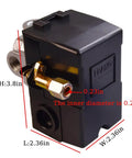 Heavy Duty Air Compressor Pressure Switch 95-125 PSI with unloader, 4 port 1/4 inch female, black alloy and plastic construction