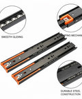 Soft Close Drawer Slides With Buffer Mechanism, Pro Grade Cold Rolled Steel Ball Bearing Glides for Cabinets, 1.77 Inch Replacement