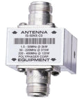 Close-up of Flange Mount RF Surge Protector Arrestor 1.5 to 700 MHz N Female Connector 50kA Surge Rating 10 mJ Energy