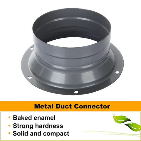 4 Pack 4 Inch Duct Connector Flanges Inlet Fittings Metal Straight Pipe Ventilation Flanges for Heating and Cooling HVAC System