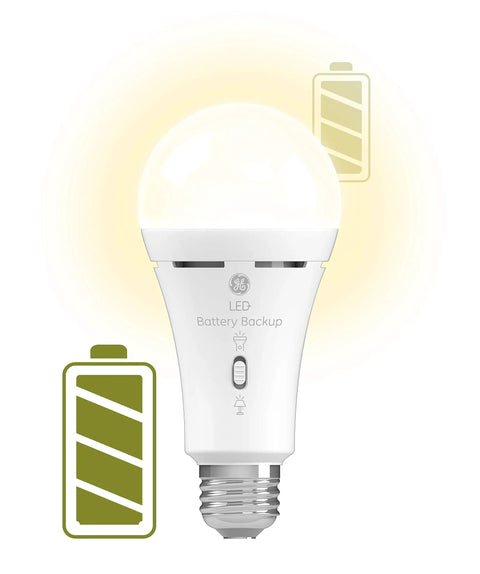 Led Plus Battery Backup A21 LED Bulbs With Built In Flashlight For Power Outages, Rechargeable Soft White Light
