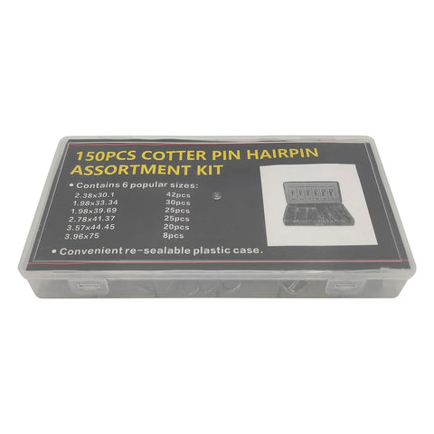 Cotter Pins 150 Piece Assortment Kit Spring Clips Retainer Pins For Hitches Machinery Tractors Farm Equipment Engines Trucks Cars And Garden Easy Locking No Slip Quick Install And Safe Disassembly Must Have For Any Quick Fix. 150-piece plastic case