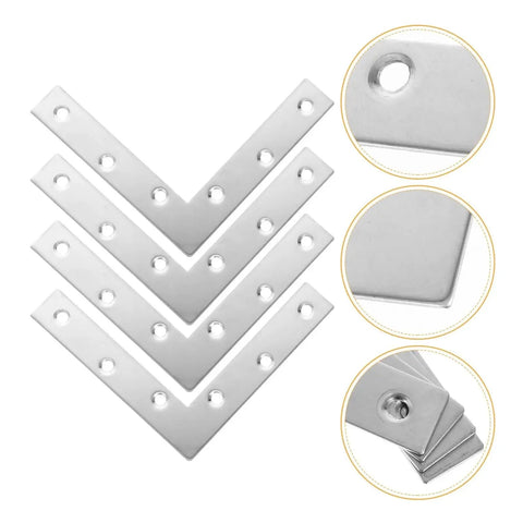 Heavy Duty Stainless Steel L Shaped Corner Braces For Wood Panels And Shelves, 90 Degree Metal Mending Plates, 2x2x2 Inch, Rust Resistant