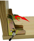 No Nonsense Folding Hinge Table Leg Extender Kit, Heavy Duty galvanized steel bracket with spring lock mechanism.