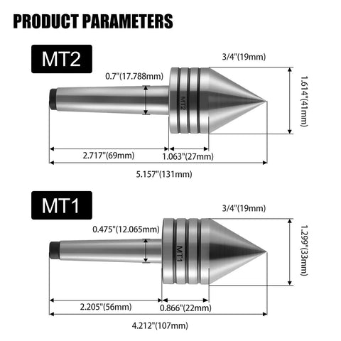 Built Tough Live Tailstock Center With Morse Taper 1 For Metal And Wood Turning, Milling And Drilling, Workhorse Lathe Center