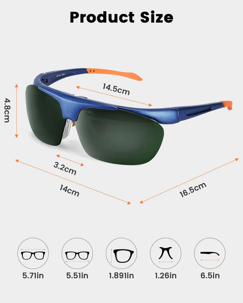 Flip Up Welding Goggles With IR5.0 Green Lens Anti Fog Anti Glare Shock Resistant Eye Protection For Welders Size Chart