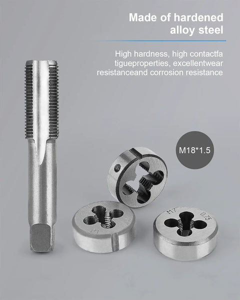 Pro Grade Beefy Metric Tap And Die Set M2 To M18 Rethreading Kit with 45 steel tap and dies for durable threading