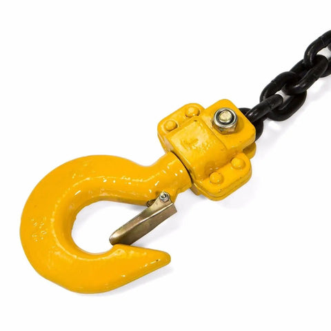 Heavy Duty Lever Block Chain Hoist And Comealong Puller With 6 Ton Capacity showing durable yellow hook and chain.