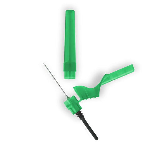 Sterile Lab Pro Grade 21G 1.25 Inch Dispensing Needles Universal Fit 48 Pack Color Coded Ergonomic Shield Thin Wall Stainless Steel for Multi Sample Collection and Optimal Flow in Labs green capped needle