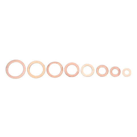 Premium 120 Pcs Red Copper Washers Assortment Kit For High Heat Exhaust And Hydraulic Joints With Multiple Sizes From 6mm To 20mm Plus Storage Box For Serious DIY Mechanics And Auto Shops Needing Reliable Gaskets Under Extreme Conditions, assorted copper washers